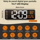 thumbnail image 2 of Reloj de pared digital 6626 color negro con naranja，16.2 '' reloj led con control remoto, fecha, temperatura y alarma, 2 of 4