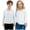 White, variant on Spazoro Toddler Girls Boys T-Shirts, Solid Color Long Sleeve Round Neck 2 PC Casual Shirts Tee for Girl Black Size 4 T