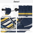 thumbnail image 5 of Nautical Anchor Tier Curtains, Navy Blue Yellow Striped Farmhouse Ombre Light Filtering Kitchen Curtains, 2Pcs Rod Pocket Half Window Treatments Panels for Sink Cafe Cabinet Basement 27.5x45 Inches, 5 of 9