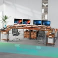 thumbnail image 6 of Satifur 66" Computer Desk L-Shaped, Reversible Gaming Desk, Rustic Brown, 6 of 6