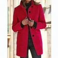 thumbnail image 5 of BLOCLOALO Winter Coats Trendy Stand Collar Button Up Sweaters Wool Cardigan Coats with Pockets Lapel Long Jacket Coat Fashion Casual Open Front Outerwear Plus Size Coat Fitted Warm Cardigans Red S, 5 of 5