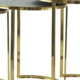 thumbnail image 3 of 24, 22, 21 Inch Nesting Table, Gold Stainless Steel, Vegan Faux Leather Top, Saltoro Sherpi, 3 of 5