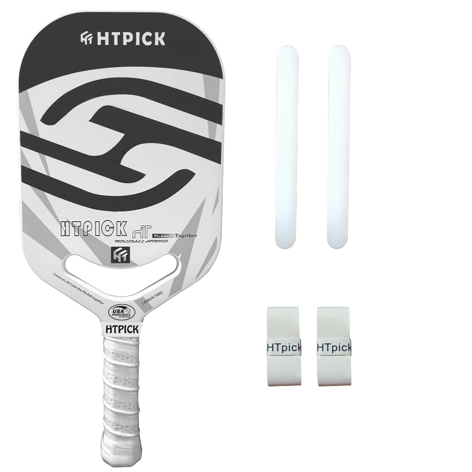 HTPICK Thermoformed Pickleball Paddle Set - T700 Carbon Fiber Surface, 16mm Honeycomb Core, Includes Paddle, 2 Overgrips & 2 Edge Guards,1 Pickleball Paddle Cover USAPA Approved