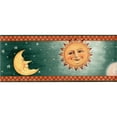 thumbnail image 5 of Trimz Celestial Moon Sun Sky Wallpaper Border with Checked Trim Wall Décor, 15' L x 6.75" W, 5 of 5
