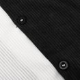 thumbnail image 4 of WREESH Men's Button Down Shirts Short Sleeve Turndown Collar Color Block Shirts Neck Top Black, 4 of 6
