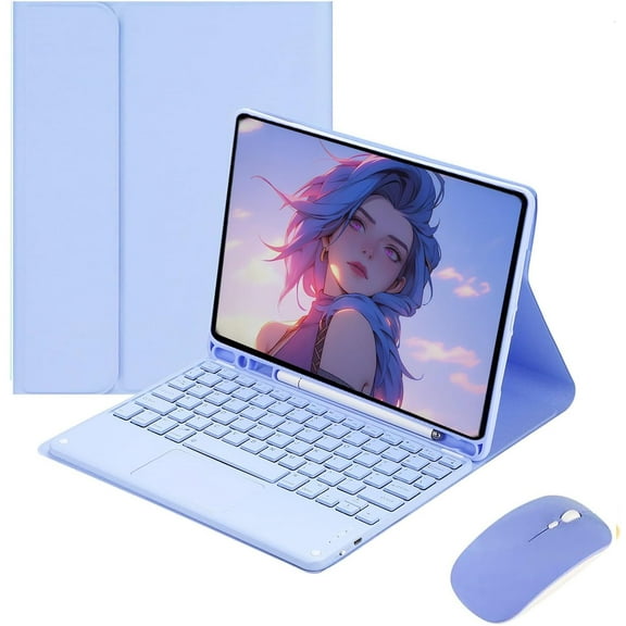 XZAMB Keyboard Case Compatible with Samsung Galaxy Tab A8 10.5" 2022/2021,Slim Smart Case Detachable Stand Tablet Keyboard Case and 1 Mouses,with Smart Touchpad Built in Pencil Holder