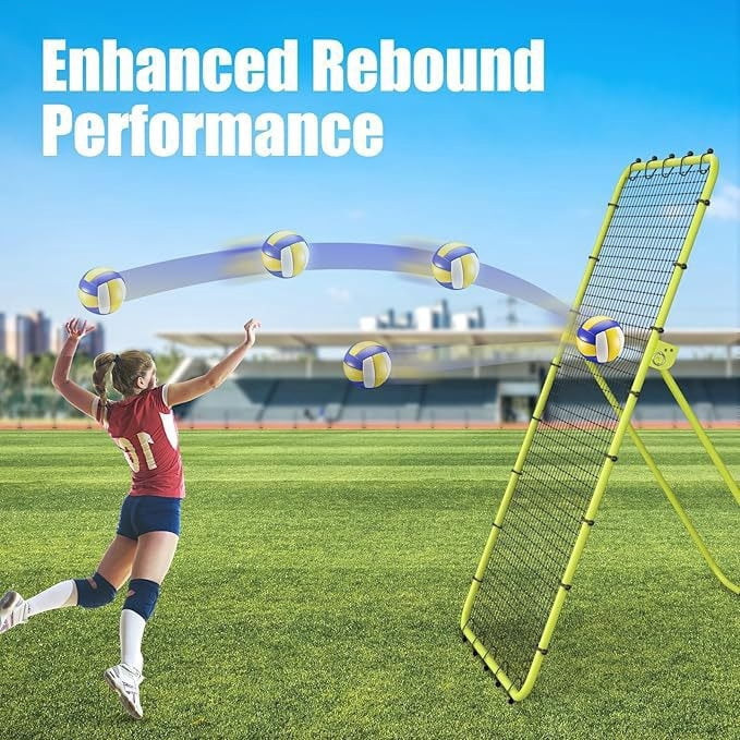 Tohu 4-Angle Adjustable 6x3.6ft Volleyball Rebound Net, 1.2mm Iron Frame & High-Density PE Practice Net for Home Training