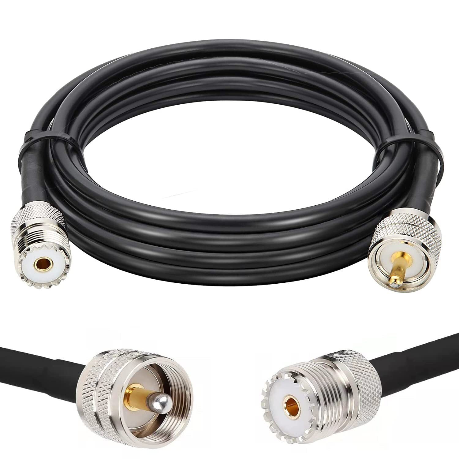 10ft RG58 PL259 UHF Male to Female Low Loss CB Radio Cable, MOOKEERF