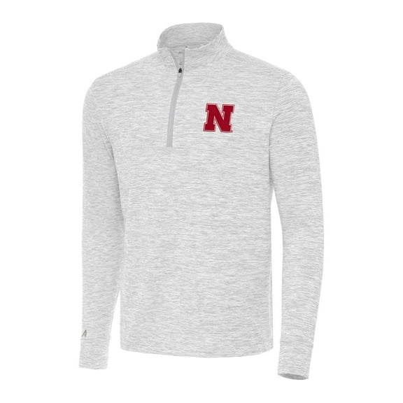 Men's Antigua Gray Nebraska Huskers Cause Quarter-Zip Top