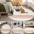 thumbnail image 5 of Orange Striped Round Area Rug 3Ft Washable Small Circle Rugs for Kitchen Entryway, Abstract Modern Geometric Stripes Non-Slip Carpet Floor Mats Indoor Outdoor Carpet Runner Aesthetic Home Decor, 5 of 8