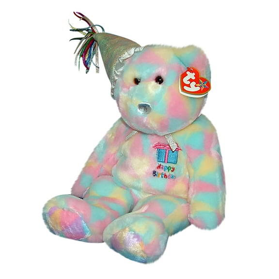 Ty Buddy: Happy Brithday the Multi-colored Bear | Stuffed Animal | MWMT
