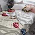 thumbnail image 3 of Christmas Balls Poinsettia Throw Flannel Blanket 50x60In Fir Leaf Berries Pine Cones Retro Super Soft Cozy Bed Blanket, Lightweight Plush Fuzzy Bed Throw for Bedroom Sofa Couch Living Room, 3 of 4