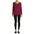 thumbnail image 4 of Time and Tru Women's Long Sleeve Hacci T-Shirt, 4 of 5