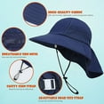 thumbnail image 4 of 2 Pack Kids Sun Hat, Summer Essentials Infant Sun Hats UPF 50+ for Boys Girls, Grey + Navy, M, 4 of 6