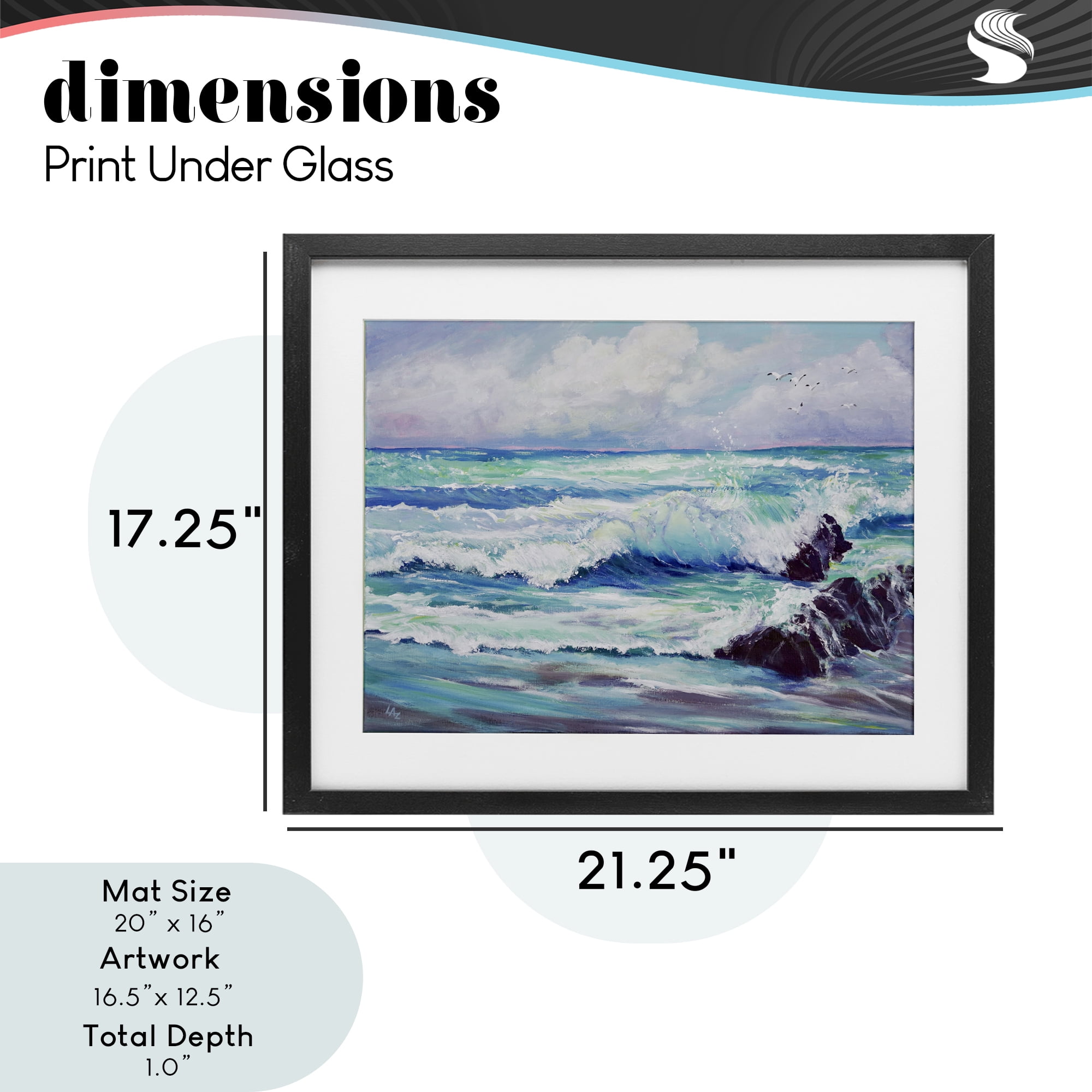Stupell Industries Down By The Sea Black Framed Print Under Glass, design by Lee Ann Zirbes