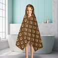 thumbnail image 6 of Paw Prints Hooded Bath Towel，50"x30" for Ages 3 To 12 Kids, Quick Dry Lightweight Soft Microfiber Hood Beach Towel Cover Up for Kids, 6 of 7