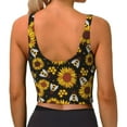 thumbnail image 4 of Uemuo Sunflowers And Bww Pattern Women's Sports Bra - High Impact Support, Breathable, and Comfortable Athletic Bra for Running, Yoga, and Workouts, 4 of 9