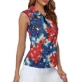 thumbnail image 4 of Whosucclay Tie-Dye American Flag Star Pattern Golf Vest for Women, Soft Lightweight Breathable Sleeveless Shirts for Sports Outdoor Athletic Tennis, 4 of 8