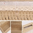 thumbnail image 3 of Caja de pañuelos con cuerda de papel, dispensador de pañuelos con forro, organizador de pañuelos con decoración bohemia, caja de almacenamiento de pañuelos para el baño, el restaurante, la, 3 of 5