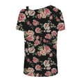 thumbnail image 5 of ICHUANYI Clearance Women's Printing Off-The-Shoulder Halter Short Sleeve Button-Up Top Blouse(Red, XL) ICHUANYI WER2023080907624, 5 of 5