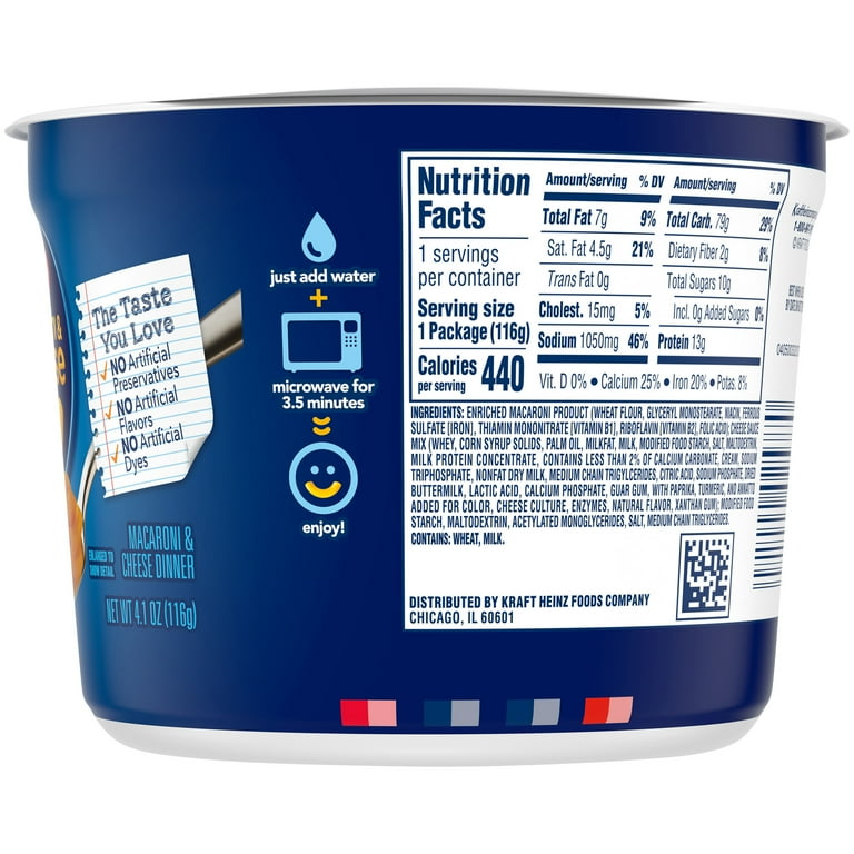 Kraft Triple Cheese Macaroni & Cheese Easy Microwavable Big Cup