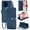 Dark Blue, variant on TECH CIRCLE Flip Folio Wallet Case for iPhone 13 Mini, with Wrist Strap and Crossbody Strap, PU Leather Protective Case with Credit Card Holders, Pockets, Stand, Magnetic Snap Closure, Black