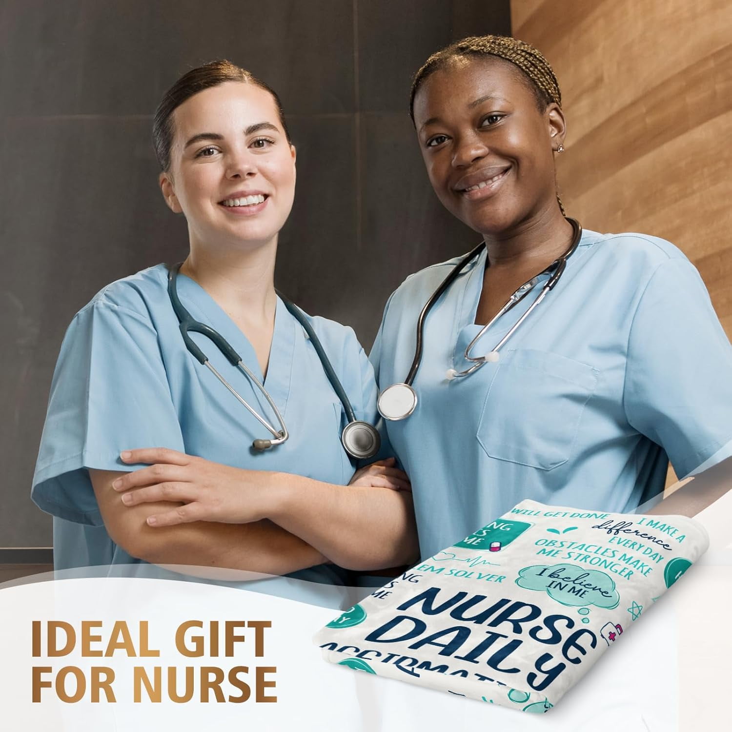 Nurse Gifts for Women Men- Soft Nurse Blanket with Nurse Daily Affirmations- LPN RN Gifts for Nurses Practitioner, Nurses Week/Day Gifts, Nursing School Graduate Birthday Appreciation Gifts