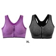 thumbnail image 3 of mmirethe 2x Optimal Support And Style | Zipper Sports Bra In Various Colors Front Zipper Underwear Bras gray+purple XL 1Set, 3 of 6