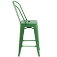 thumbnail image 3 of 24'' High Green Metal Indoor-Outdoor Counter Height Stool with Back, 3 of 9