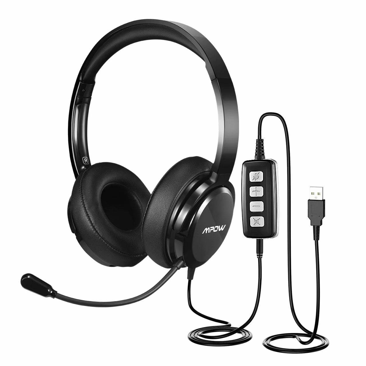kighul Troende klokke Mpow 218 USB Headset/3.5mm Computer Headset, with Microphone, Volume/  Speaker Control and Noise Reduction Sound Card, for Chatting, Call Center,  Skype - Walmart.com