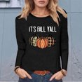 thumbnail image 1 of MHFRRA Camiseta de Manga Larga con Cuello Redondo y Estampado de Calabaza de Halloween Negro, 1 of 3