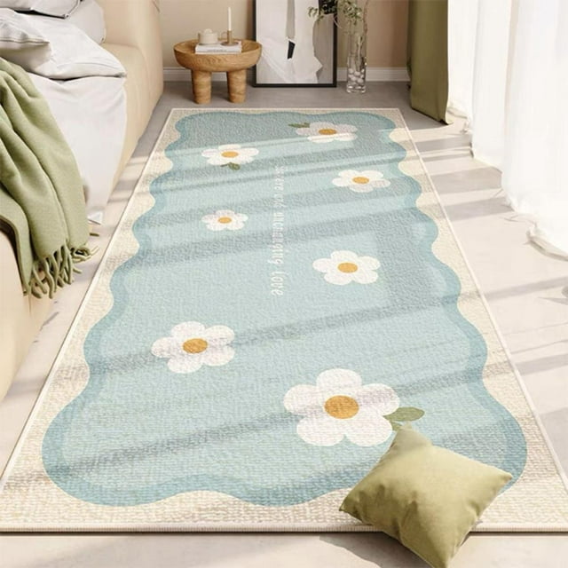 Feltree Geometric Area Rug 24x63 Inch for Living Room and Bedroom, Soft Washable Medium Pile with Non-Slip Rubber Backing