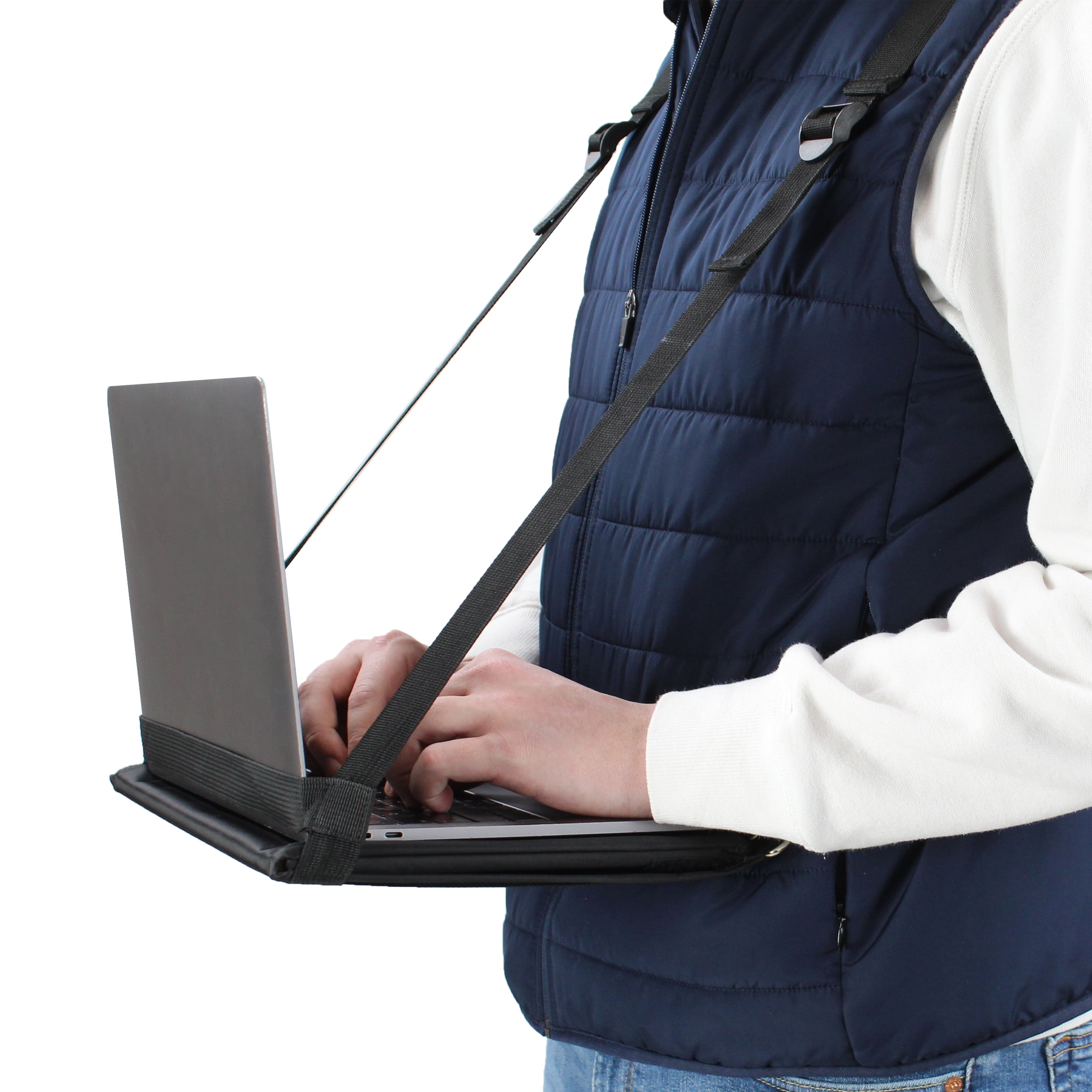 BISupply Wearable Laptop Strap Harness Adjustable Standing Laptop