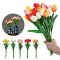 thumbnail image 4 of Luxtrada 20Pcs Tulips Real Touch Artificial Flowers Fake Tulips Arrangement Bouquet for Home Kitchen Office Wedding Spring Holidays Valentine's Day Decor (Red), 4 of 7
