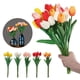 thumbnail image 4 of Luxtrada - Ramo de tulipanes artificiales de tacto real (20 unidades), color amarillo, 4 of 7