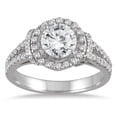 thumbnail image 1 of SZUL Women's AGS Certified 1 1/2 Carat Diamond Split Shank Engagement Ring in 14K White Gold (J-K Color, I2-I3 Clarity), 1 of 4