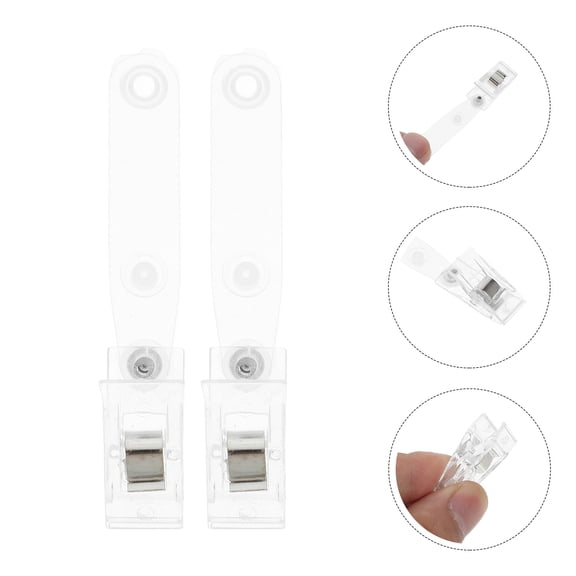 HINTRMENT Compact Metal Plastic Badge Holder Clip Double Hole for Work and Events 20Pcs