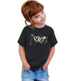 thumbnail image 4 of Toddler Girls Fashion Casual Print Crewneck Loose Short Sleeve T Shirt Top for Kids Size 2-3T Black, 4 of 4