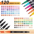 thumbnail image 3 of Rotuladores de pincel doble, juego de 120 rotuladores artísticos de colores con, 3 of 8