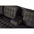 thumbnail image 3 of Sala Modular Doble Chaise Makora Marietta con Memory Foam Color Negro Lino Respaldo Reclinable de 3 Posiciones, 3 of 7