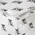 thumbnail image 4 of Eye Chart Rectangle Pouf, Repetitive Monochrome Style Phoropter on a Plain Background, Under Desk Foot Stool for Living Room Office Ottoman with Cover, 25", Charcoal Grey and White, by Ambesonne, 4 of 4
