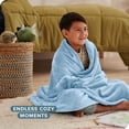 thumbnail image 4 of Bare Home Microplush Fleece Blanket - 300 GSM - Fuzzy Microfleece - Soft & Plush - Kid Size, Light Blue, 4 of 5