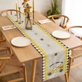 thumbnail image 3 of Table Runner 70 Inches Long for Kitchen Dining, Yellow Truck Dresser Scarf Farmhouse, Dining Table Decorations for Wedding/Parties, Spring Bees Honey Daisy Black Buffalo Plaid 13 x 70 In, 3 of 8
