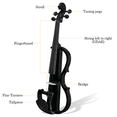 thumbnail image 6 of Tcbosik 4/4 Full Size Electric Violin Set with Headphone and Connecting Line for Beginner Adults, Fiddle with Bow, Case and Rosin, Black, 6 of 11