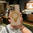 thumbnail image 6 of for iPhone 14 Pro Max Case Magnetic Build-in Stand with Camera Lens Protection MagSafe Shockproof Soft Protective Slim Phone Case Cover for iPhone 14 ProMax Case 6.7 Inch - Clear Gold, 6 of 6