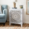 thumbnail image 5 of SAFAVIEH Thea Mid-Century Retro 1 Door Carved Nightstand, White Washed, 5 of 11
