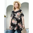 thumbnail image 1 of LARACE Blouse Grande Taille pour Femmes à Manches Courtes Chemise Décontractée Tunique Hauts T-Shirt Chemise Ample, 1 of 5