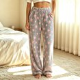 thumbnail image 5 of Fuzzy Flush Pajama Pants Women Soft Fluffy Fleece Flannel Pj Bottoms Star Graphic Warm Sleep Loungewear Pant, 5 of 9
