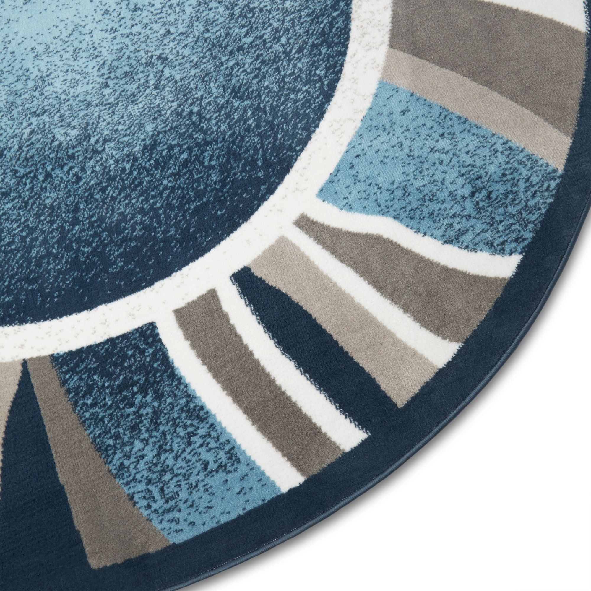 Home Dynamix Premium Rizzy Contemporary Abstract Border Area Rug, Blue/Grey, 7'8" Round