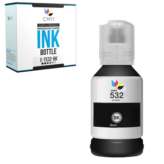 CMYi 532 Black 1-Pack Ink Bottle compatible for Epson 532 - EcoTank ET-M1170, ET-M2170, ET-M3170, WorkForce ST-M1000, ST-M3000 (1 Black)